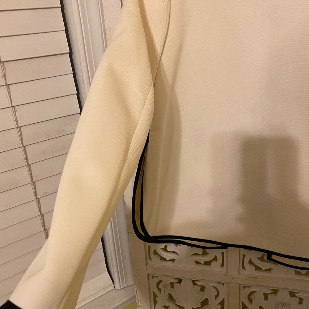 NWT J Crew cream with blue piping jacket - Picture 6 of 13